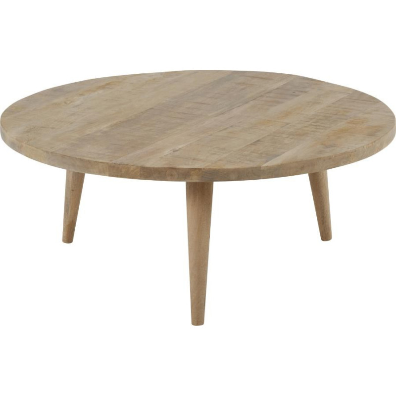 Table Basse ronde nordique en manguier D90xH37cm