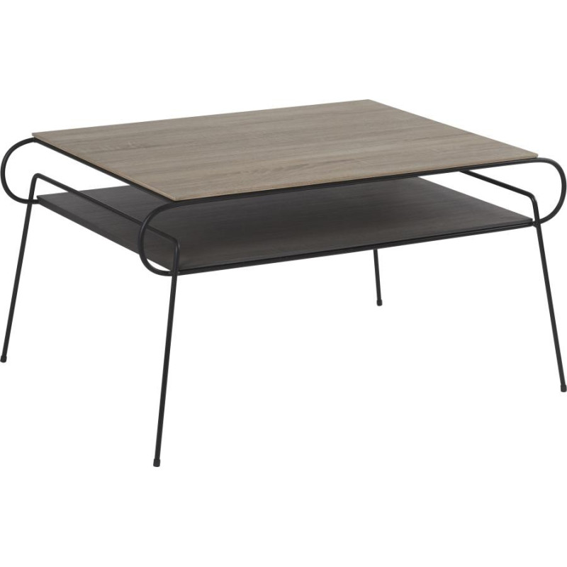 Table Basse vintage métal et bois naturel Strate 90x60xH46cm