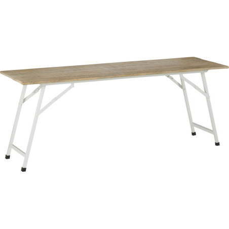 Table Pliante rectangulaire métal et plateau bois 180x55xH76cm