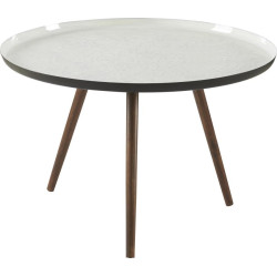 Table Basse ronde Emaillée Crème D80xH53cm