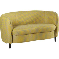 Canapé rond design à motifs moutarde 141x80x72cm