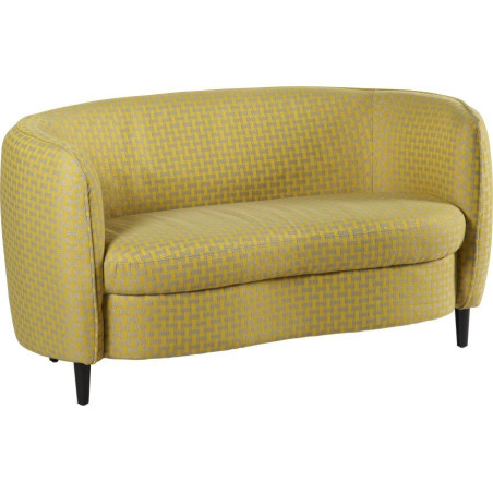 Canapé rond design à motifs moutarde 141x80x72cm