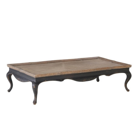 Table Basse galbé chic Regency noir 160x80xH40,5cm