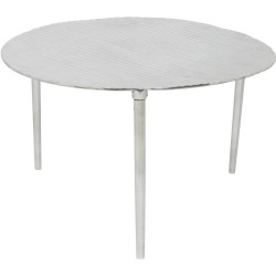 Table ronde Ondulée Alu chrome D76x46cm