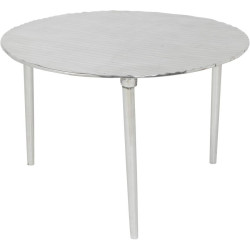 Table d'appoint ronde Ondulée Alu chrome D60x40cm