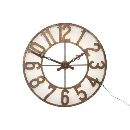 Horloge A Leds Bord Métal Marron 104X10X104Cm