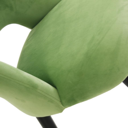Chaise chic en velours vert