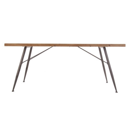 Table à manger 180 cm industriel métal et bois