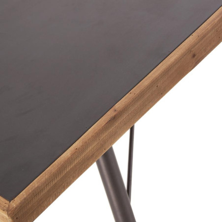 Table à manger 180 cm industriel métal et bois