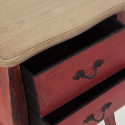 Table de chevet galbée rouge antique