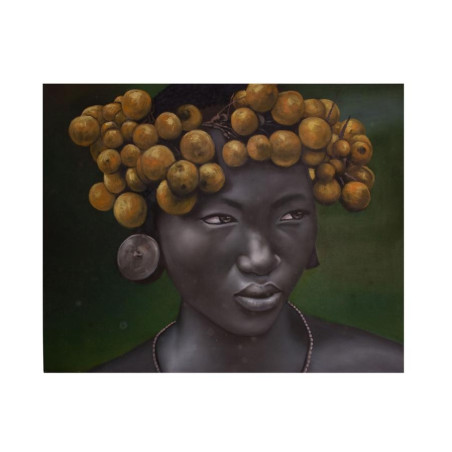 Cadre visuel africaine avec couronne de fruits