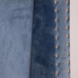 Tête de lit 160 cm cloutées velours bleu