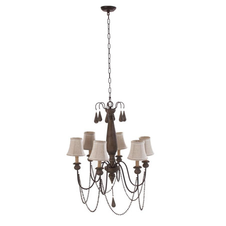 Suspension classique chic 6 branches marron