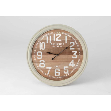 Horloge rétro bois bicolore 60cm