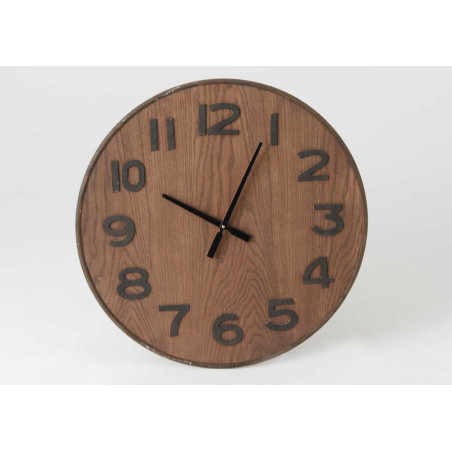 Horloge ronde bois brun 60cm
