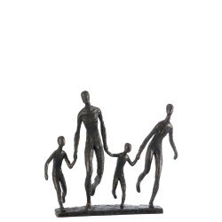Statuette Famille en résine marron foncé