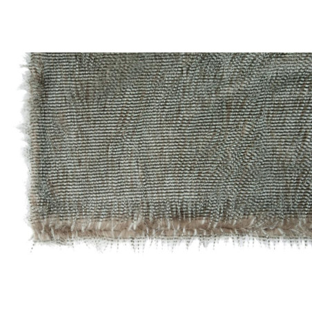 Plaid 130 x 180 cm imitation fourrure lignes noir gris et marron