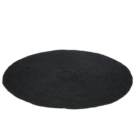 Tapis rond 150 cm en jute noir