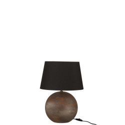 Lampe de table boule Népal marron fonce 43 cm de hauteur