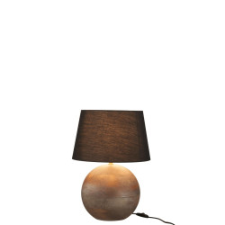 Lampe de table boule Népal marron fonce 43 cm de hauteur