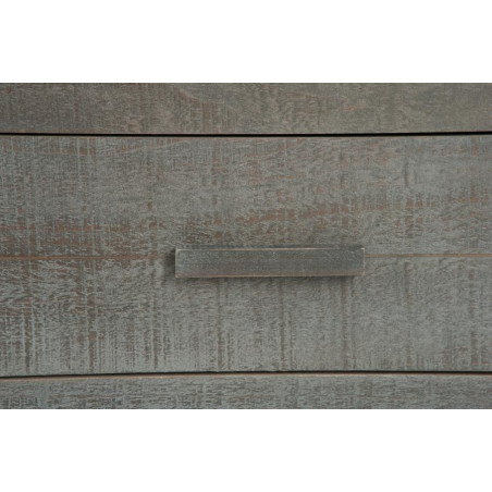 Armoire 1 porte 3 tiroirs en bois gris et naturel