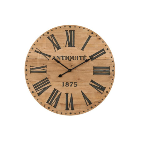 Horloge 110 cm à chiffres romain en bois naturel