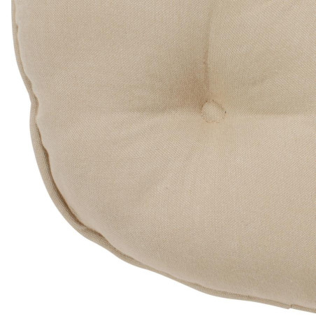 Galettes de chaises ronde chambray beige (Lot de 4)