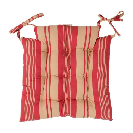 Galettes de chaise carré Margot rouge  (Lot de 4)