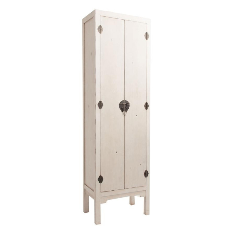 Armoire 2 portes chinoise blanche