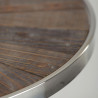 Table basse ronde moderne acier et bois naturel