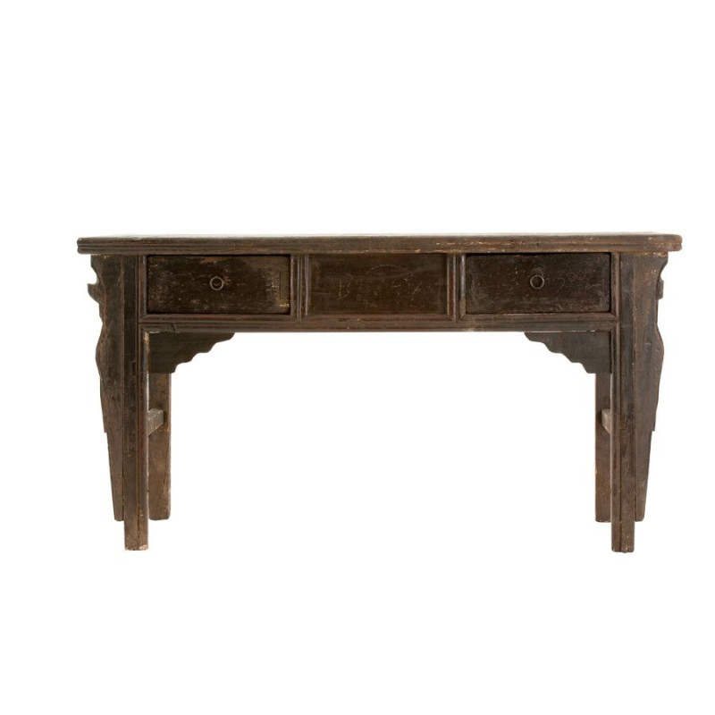 Console 2 tiroirs chinoise noire YONGHE