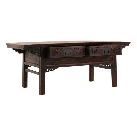 Table de salon asiatique en bois vieilli noir