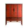 Armoire chinoise 4 portes rouge antique WAIGEO