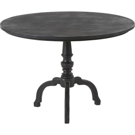 Table ronde Style classique chic métal noir D90xH62 cm