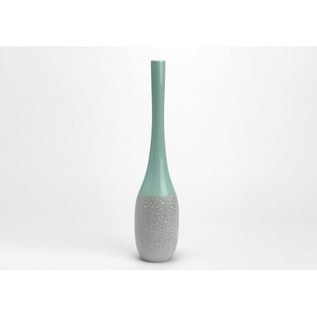 Vase quille H 50 cm turquoise