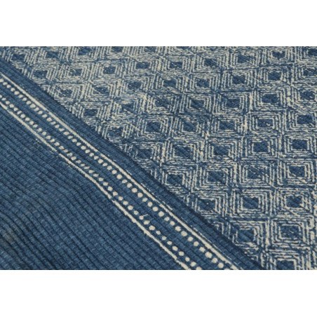 Tapis en coton bleu Batik 80x120 cm