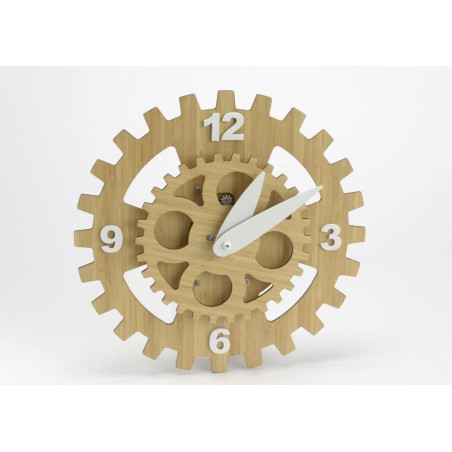 Horloge moderne bois et blanc Odda 30 cm