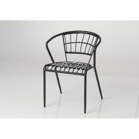 Chaise noir et blanc pieds métal