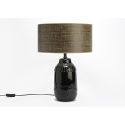 Lampe à motifs chic céramique noire abj chevron noir Nala D 45 cm