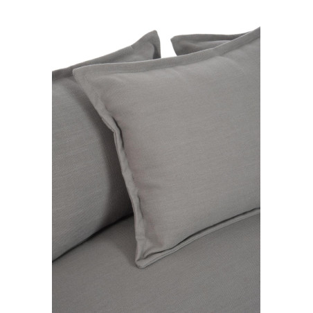 Canapé 3 places avec coussins en lin gris