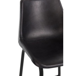 Chaise bar cuir et métal noir