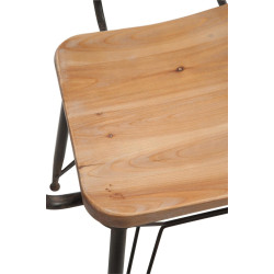 Chaise bistrot métal noir bois naturel
