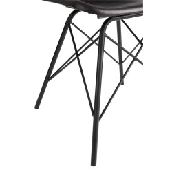 Chaise loft cuir et métal noir