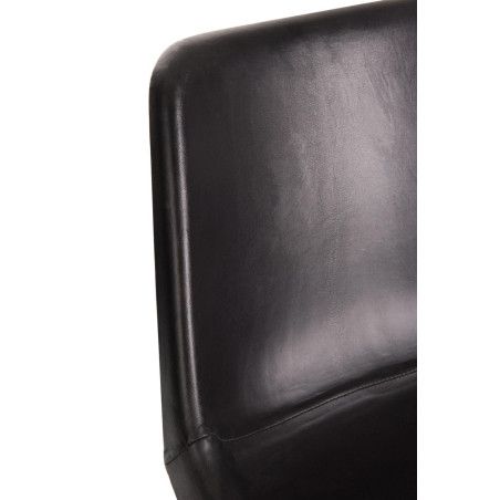 Chaise loft cuir et métal noir