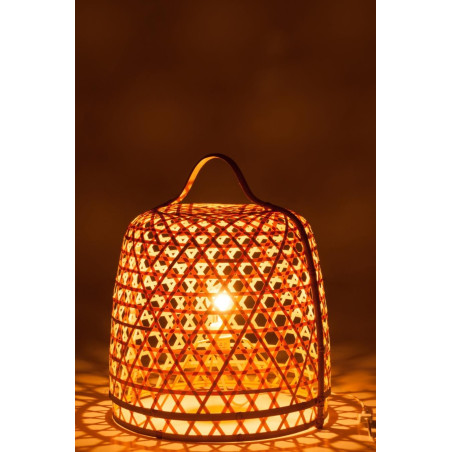 Lampe ronde en bambou naturel