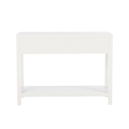 Console Combray bois blanc et rotin