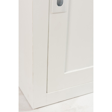 Vaisselier 4 portes coulissantes Combray bois blanc et rotinl