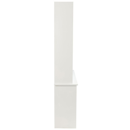 Vaisselier 4 portes coulissantes Combray bois blanc et rotinl