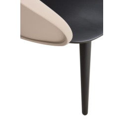 Chaise coque moderne en propylène marron Penez