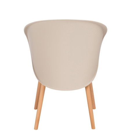 Chaise coque moderne Penez en propylène marron et bois naturel
